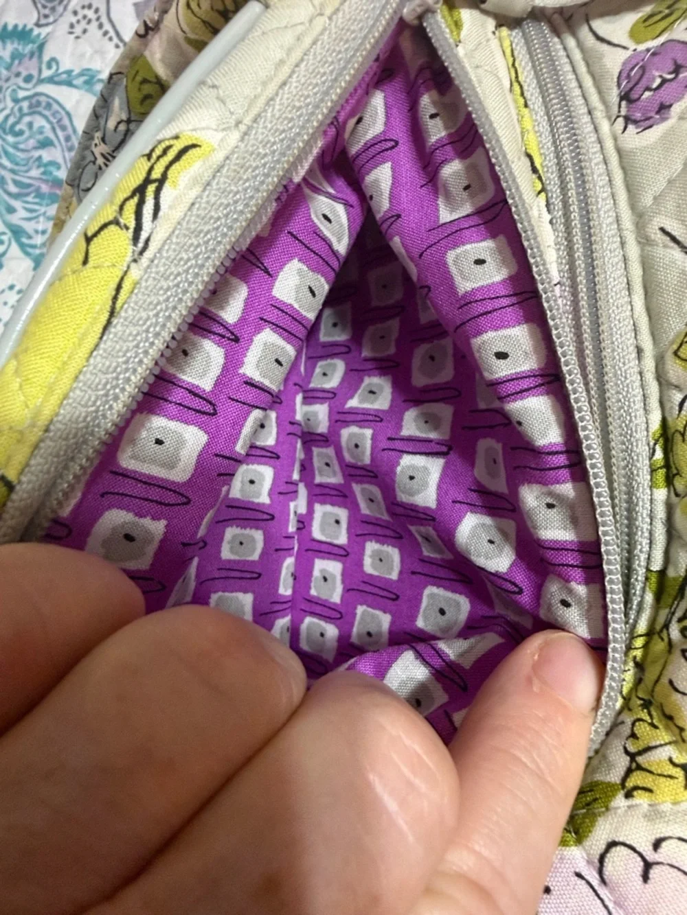 Vera Bradley”Watercolor” Bowler Satchel Bag -Retired Floral Pattern EUC